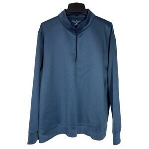Hickey Freeman Pullover Mens 2XL Blue Long Sleeve Stretch Performance 1/4 Zip